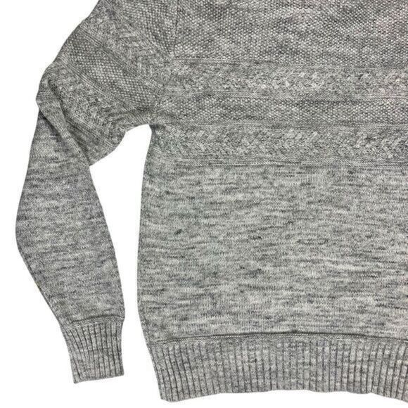 Label Of Graded Goods Sweater Mens Sz Medium Grey Shawl Neck Fishermen Pullover - Picture 7 of 16